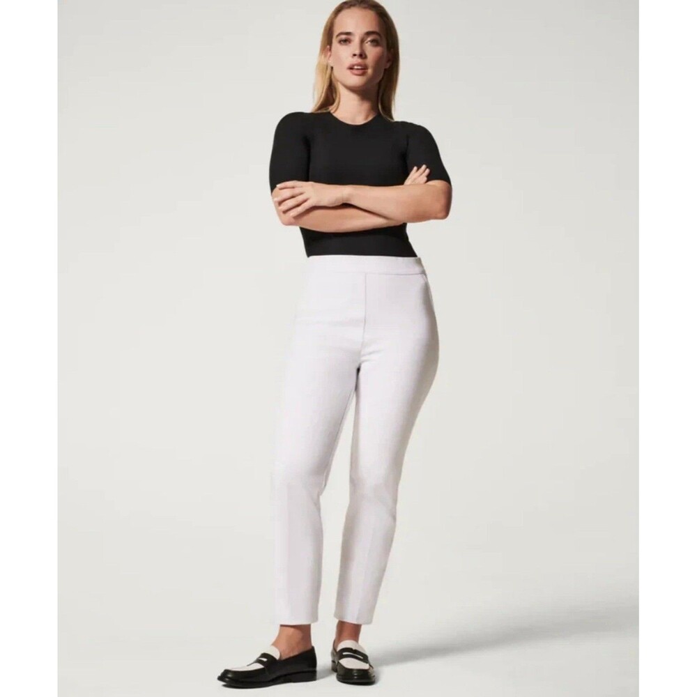 Spanx New Size 1x Tall Silver Linings On-The-Go Slim Straight Pant 20372t White